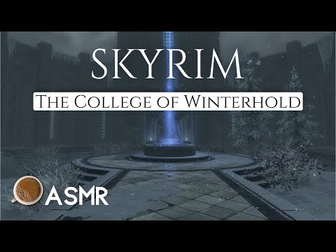 Skyrim ASMR Ambience | Snowed in at The College of Winterhold ❄️🧙‍♂️