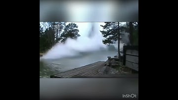Watch what happens when a lightning hits the river