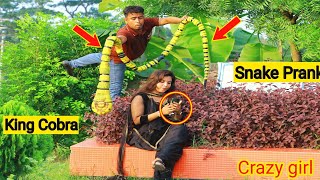 King Cobra Snake Prank 🐍 (Part 3) | Fake Snake Prank Video on Public | Razu prank tv