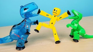 A DINOSAUR STIKBOT BIT A HUMAN STIKBOT! screenshot 3