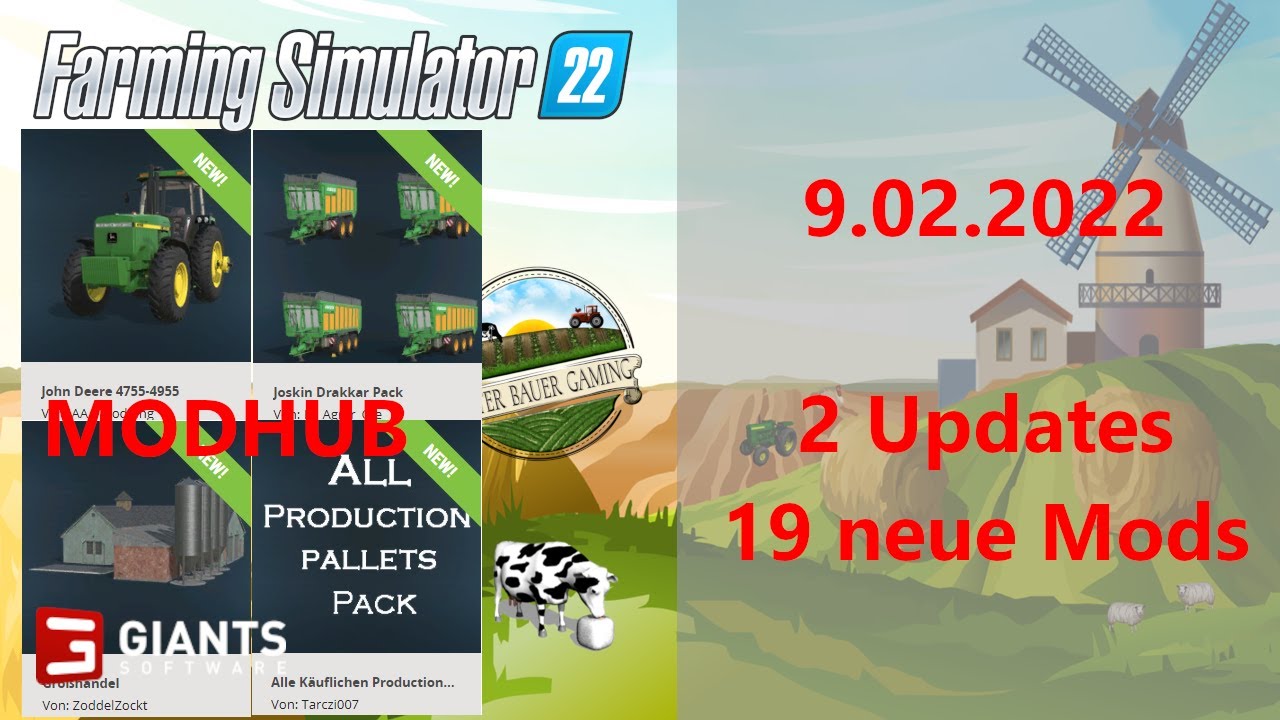 LS22/FS22 - 19 Neue MODS - 2 Updates - Modhub - Joskin Drakkar Pack - John Deere 4755-4955 - Roller