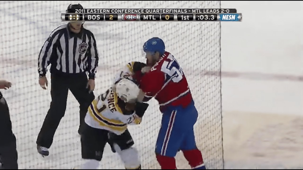 Bruins - Canadiens g3 rough stuff 4/18/11
