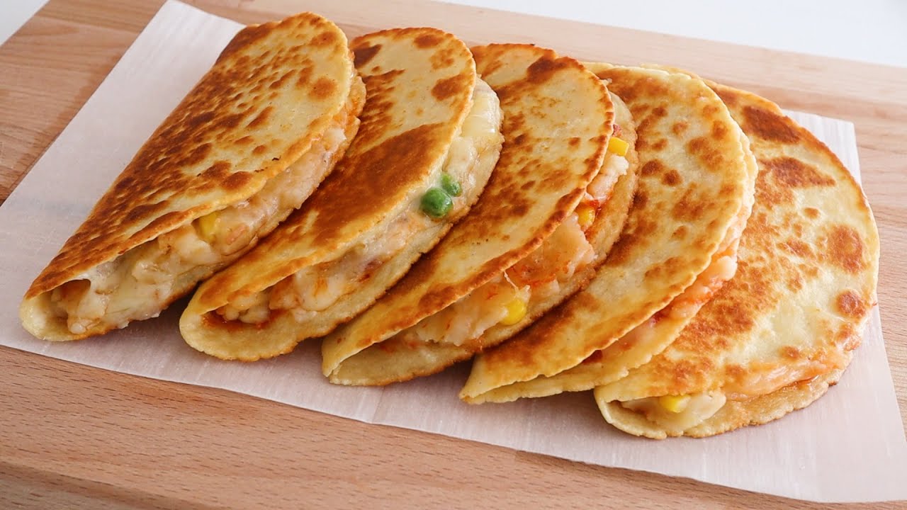 DELICIOUS Crispy Potato Cheese Quesadilla！You will be addicted and can't stop eating！EASY Break