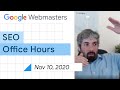 English Google SEO office-hours from November 10, 2020