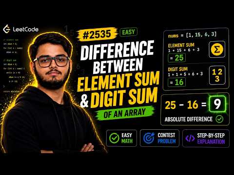 The Easiest 85 Percent Acceptance Rate Problem - Difference Between Element Sum and Digit Sum in C++