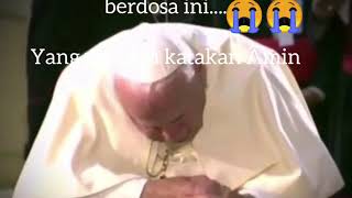 Detik-Detik Bapa Paus Berdoa Sambil Menangis Di depan Patung Bunda Maria😭😭