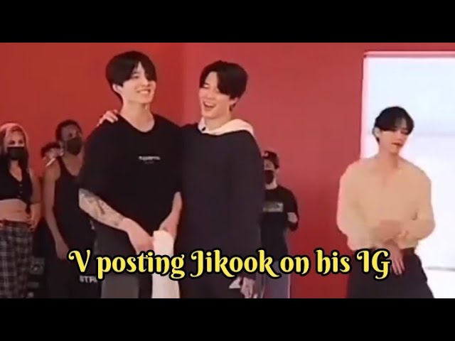 Jikook/ V posting a Jikook video on his IG class=