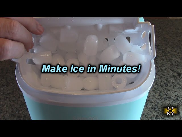 Kismile Ice Makers Countertop, Ice Machine with Handle, 26lbs in 24Hrs, 9 Cubes Ready in 6 Mins, Self-Cleaning Portable Ice Maker, 2 Sizes of Bullet