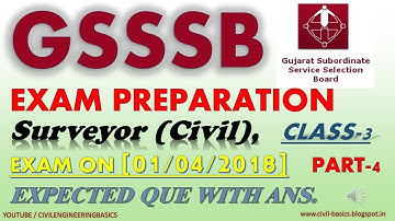 GSSSB SURVEYOR EXAM EXPECTED QUESTIONS || EXAM ON 01-04-2018 || PART-4
