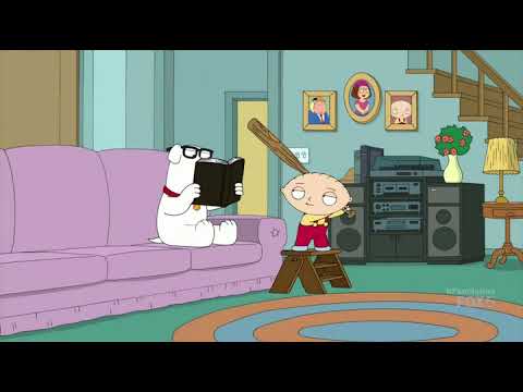 Stewie Hits Brian In The Face With A Baseball Bat