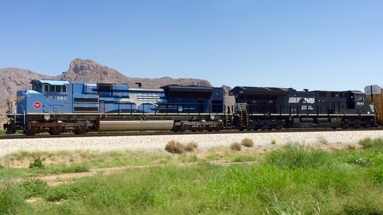 (HD) Chasing UP 1982 with an NS Tier 4, UP Crazy 8's, BNSF reroute, and much more through Arizona!
