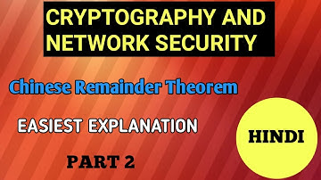 chinese remainder theorem in cryptography Part 2 / chinese remainder theorem in cryptography hindi