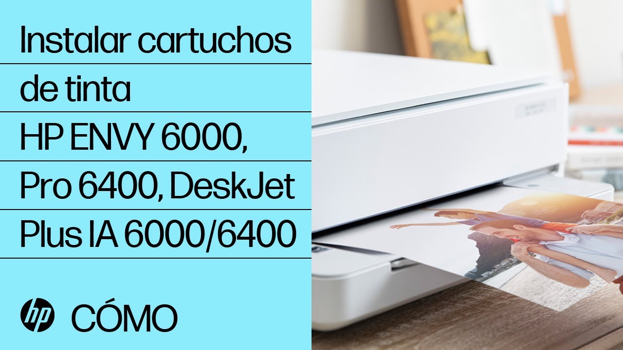 Instalar cartuchos de tinta | Impresoras HP ENVY 6000, Pro 6400, DeskJet  Plus IA 6000/6400 | HP - YouTube