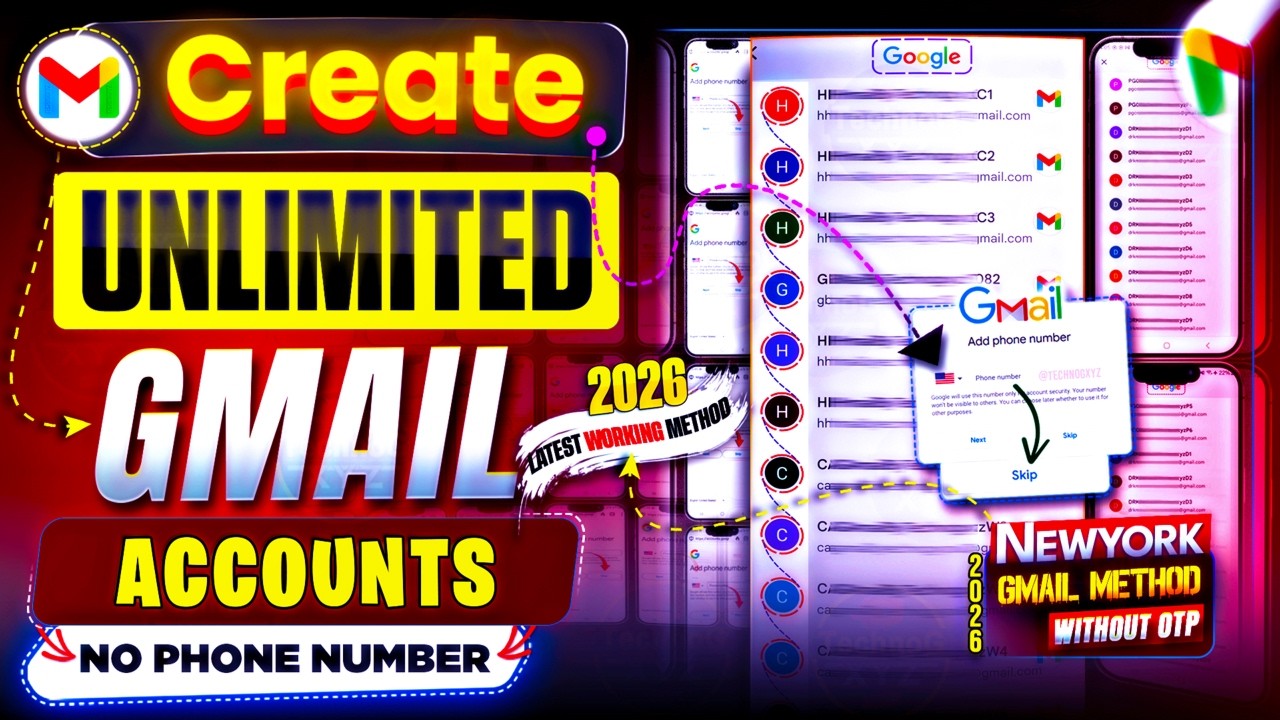 How to Create UNLIMITED Gmail Account in Mobile | Create gmail account without phone number 2026