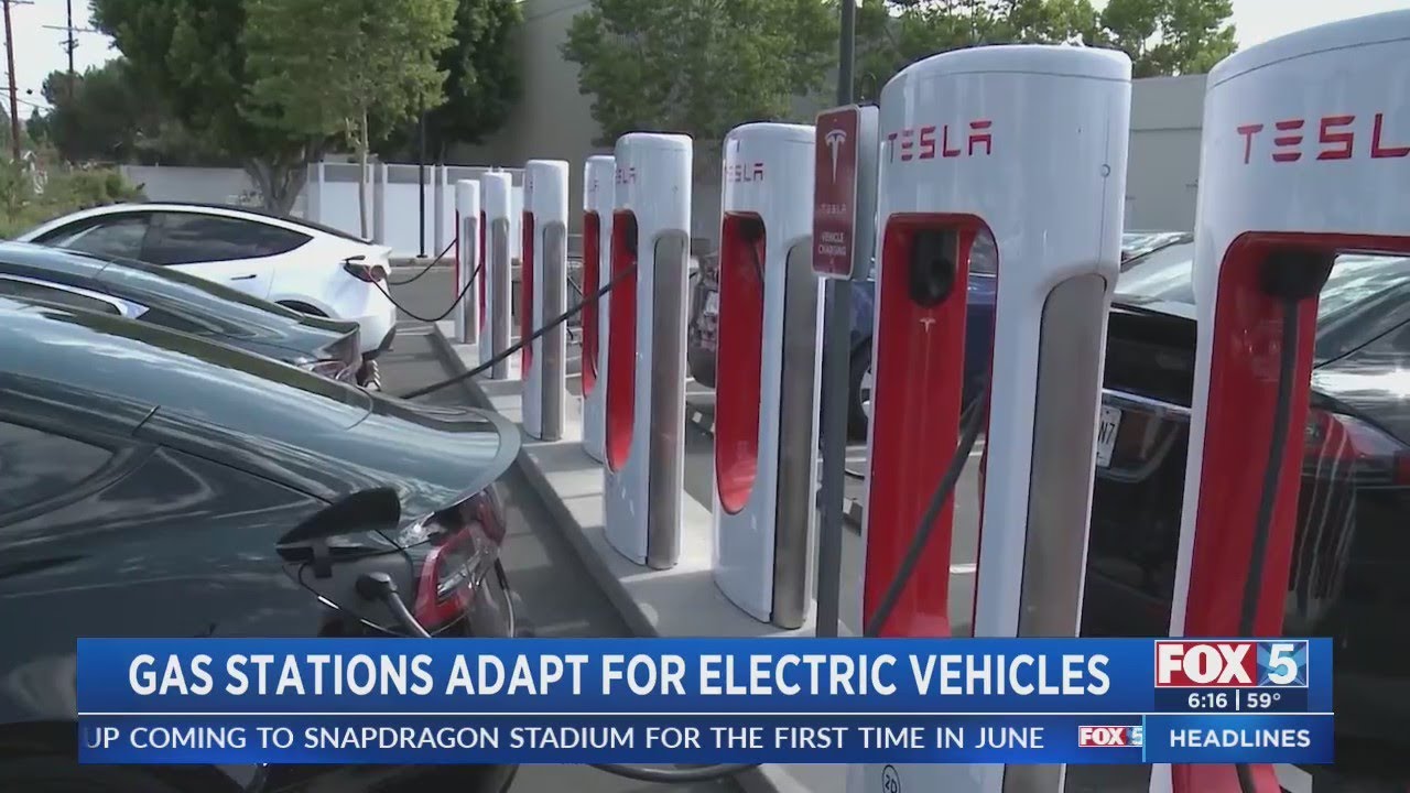 Gas Stations Adapt For Electric Vehicles