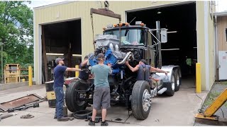 Putting Motor V8 E9 Back in Mack Superliner Pull Truck