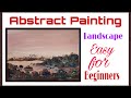 Abstract painting landscape painting in acrylic easy for beginners