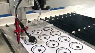 LaserMen CCD camera function laser cutting machine for embroidery cloth / trade mark / sign logo