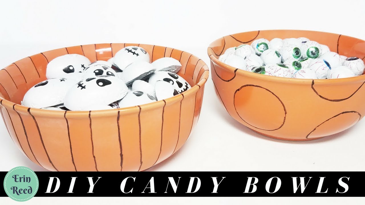 DIY Halloween Dollar Tree Candy Bowls YouTube