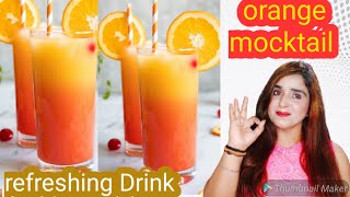 Orange Mocktail,Summer Drink, Easy & Quick refreshing Drink, Orange Soda With Lemon, Summer Drink