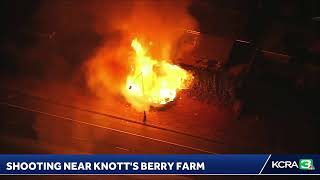 Officers are responding to reports of a shooting outside Knott’s Berry Farm, according to police