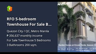 RFO 5-bedroom Townhouse For Sale By Owner in Quezon City / QC