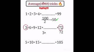 Average (औसत) Tricks 💯 | Learn Average #Maths #MathsTricks #Math #Trending #Viral #Shorts