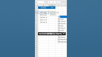 [엑셀] 생년월일로 나이 계산하기 / Calculate age from date of birth in excel