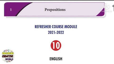 10th standard English refresher course module | English assessment 1. Preposition Answer key
