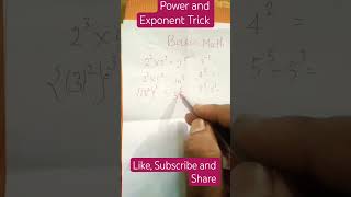 Power and Exponent tricks #shorts