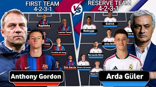 BARCELONA FIRST TEAM 🆚 REAL MADRID RESERVE TEAM 🔥 2026/27 NEW LINEUPS & TRANSFERS DIOMANDE vs GORDON