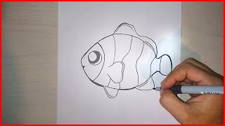 COMMENT DESSINER UN POISSON ÉTAPE PAR ÉTAPE FACILE