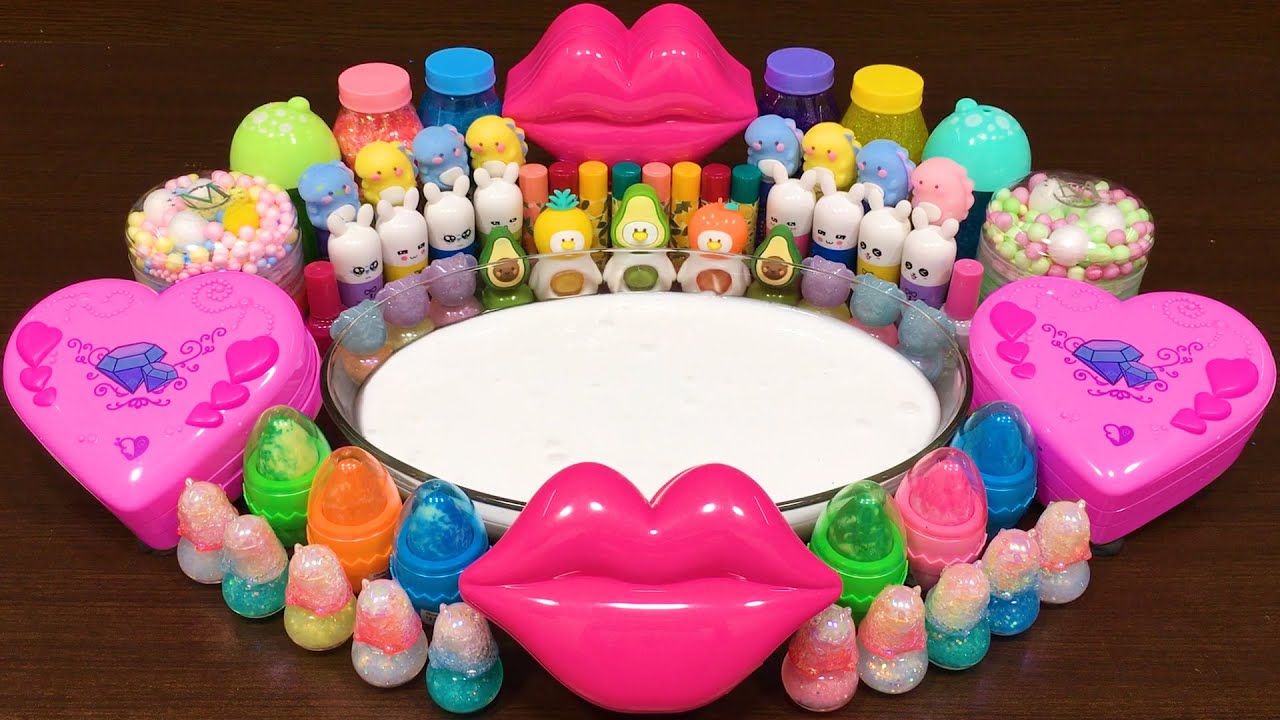 Mixing Random into GLOSSY Slime ! Satisfying Slime Video 