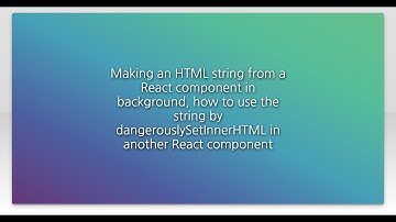 Making an HTML string from a React component in background, how to use the string by dangerously...