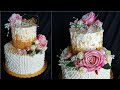 طريقة تزيين كيكة زواج او خطوبة How To Decorate A Wedding Cake
