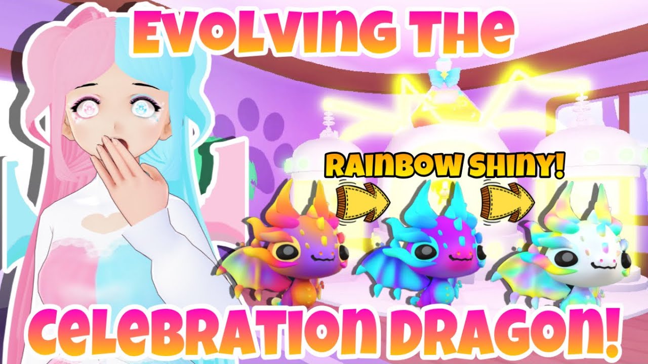 Evolving The CELEBRATION DRAGON! into a RAINBOW SHINY! In Overlook Bay Roblox! All Three Evolutions!