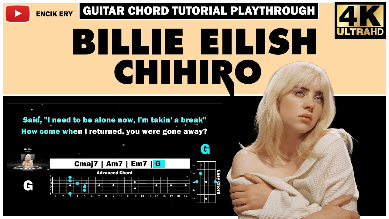 Billie Eilish CHIHIRO [ Acoustic Version ] ( Guitar Chord Tutorial Playthrough + Lyrics