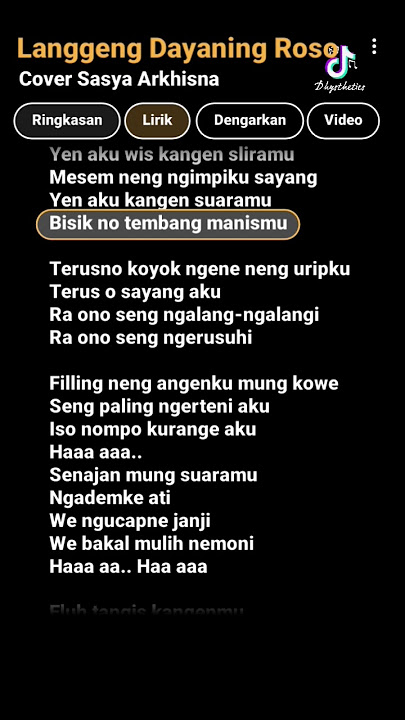Lirik Google ( Langgeng Dayaning Roso - Sasya Arkhisna ) Tiktok Version