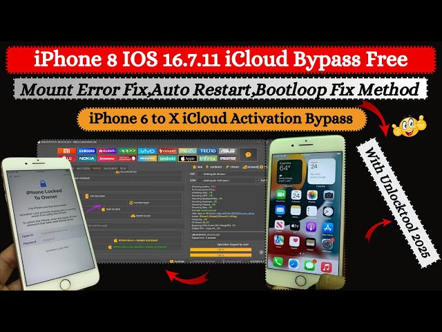 iPhone 8 IOS 16.7.11 iCloud Bypass With Unlocktool Free | Auto