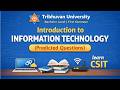 CSIT 1st Semester IT Predicted Questions 2082 | TU Introduction to Information Technology #csit