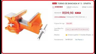 Morsa baratinha da shopee (torno de bancada)