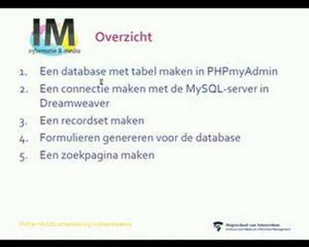 PHP en MySQL in Dreamweaver - introductie