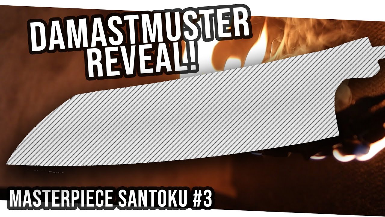 Update Spinnenweben Damast Messer mit Mammutelfenbein: MASTERPIECE SANTOKU #3