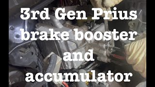 2010-2015 3rd Gen Toyota Prius brake booster and accumulator replacement. brake warning light C1391
