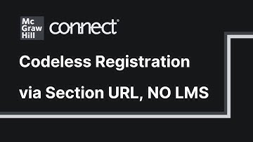 McGraw Hill Connect Student Registration: Codeless - Standalone/No LMS
