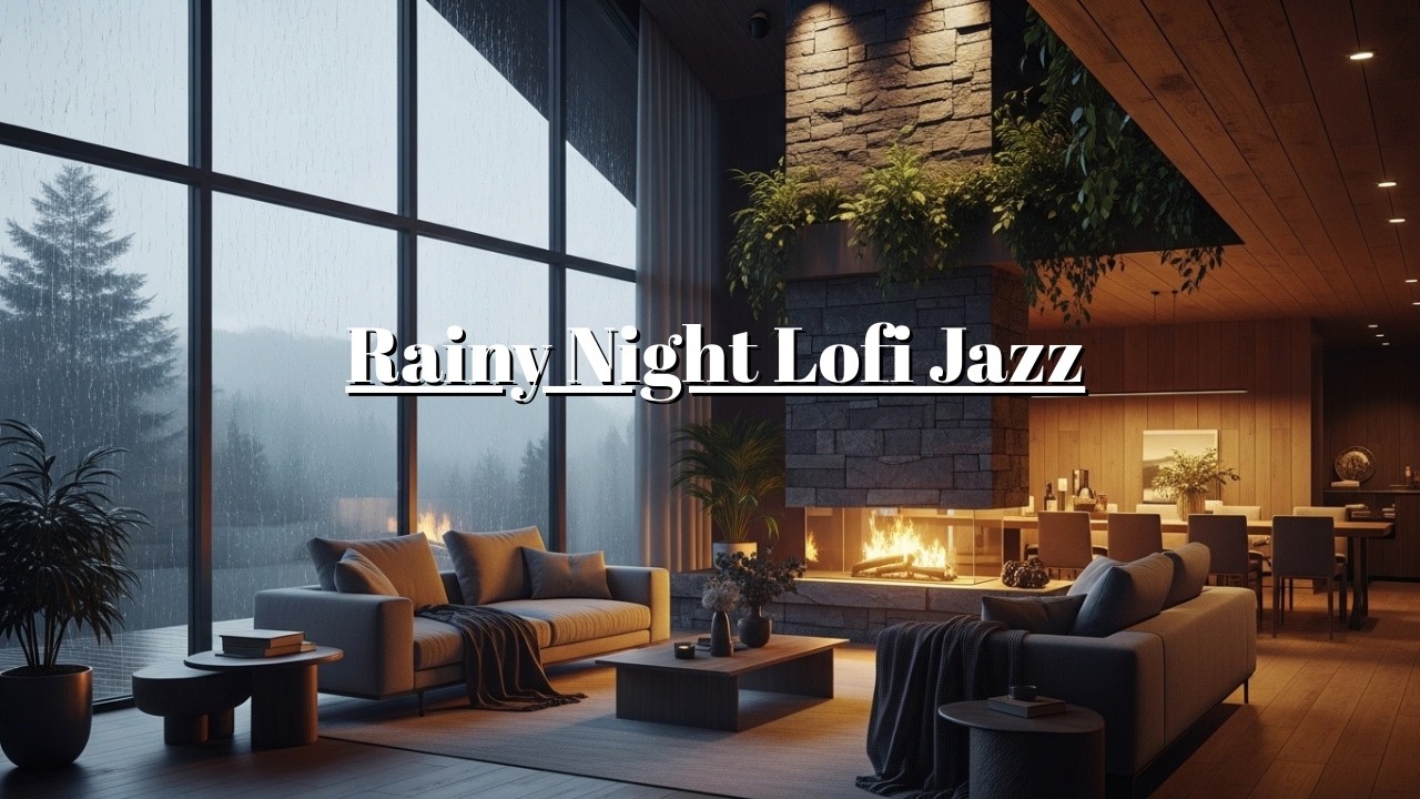 Rainy Cabin Jazz – Warm Fire, Calm Night