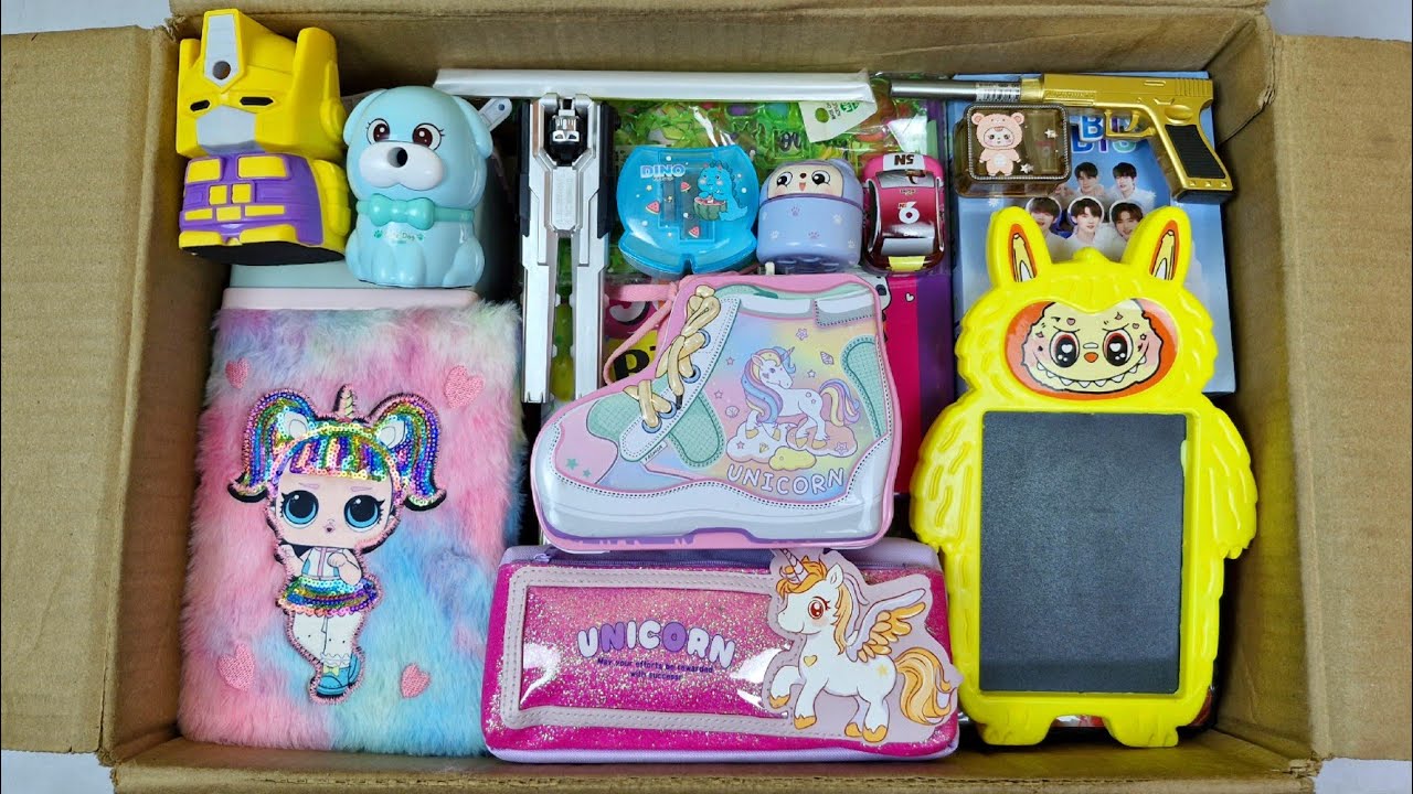 Box full of Cute Stationery❤️📚Geometry, Pen, Sharpener, Ruler, Coloring kit, PencilBox, Diary, Pouch