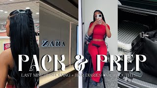 PACK AND PREP WITH ME FOR VACATION! | mall runs, hairstyling, packing, beauty dupes & more!