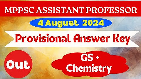 Provisional Answer Key Released II MPPSC Assistant Professor II 04 August 2024 Exam