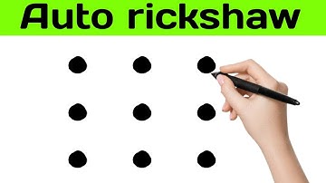 Auto rickshaw का चित्र from 9 dots से  आसानी से बनाना सीखें | easy drawing | dots Drawing....